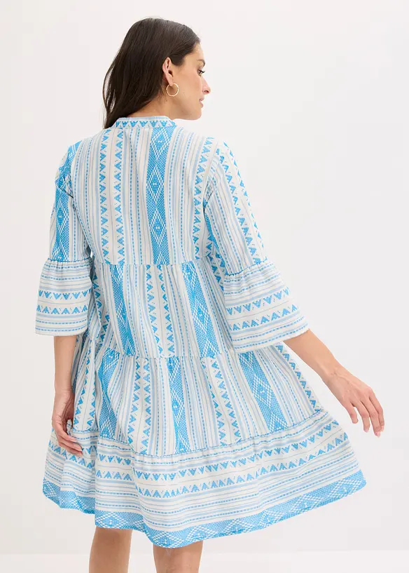 Tunika-Kleid aus Baumwoll-Mix in weiß von hinten (Totalaufnahme) - bonprix Tunika-Kleid aus Baumwoll-Mix in weiß von hinten (Totalaufnahme) - bonprix