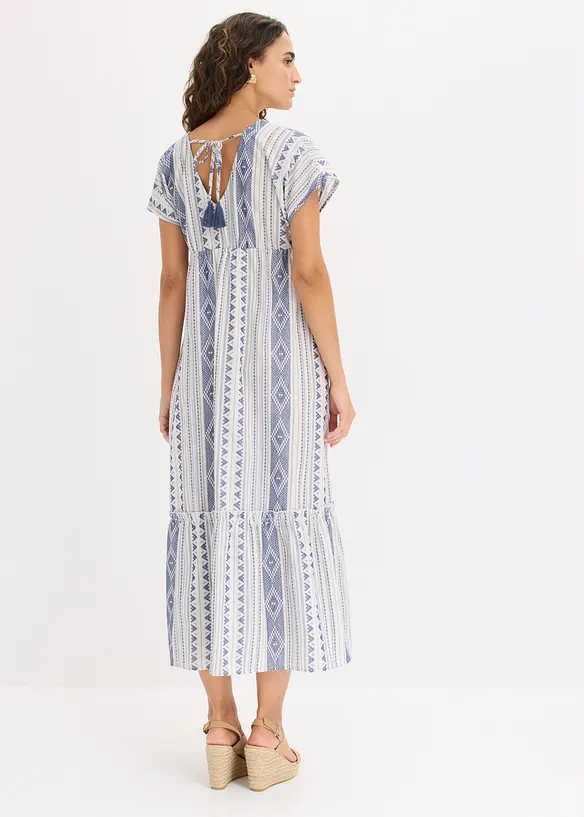 Midikleid aus Baumwoll-Mix in weiß von hinten (Totalaufnahme) - bonprix Midikleid aus Baumwoll-Mix in weiß von hinten (Totalaufnahme) - bonprix