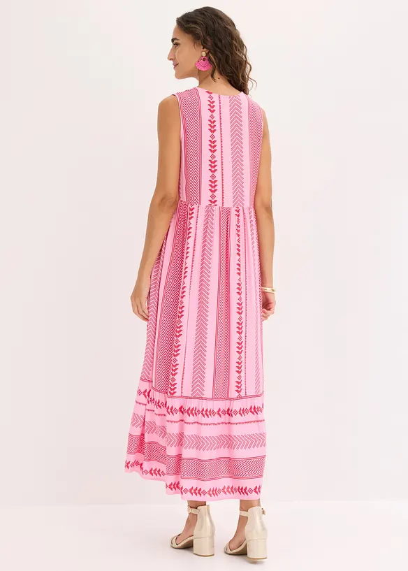 Maxikleid aus fließender Viskose in rot von hinten (Totalaufnahme) - bonprix Maxikleid aus fließender Viskose in rot von hinten (Totalaufnahme) - bonprix
