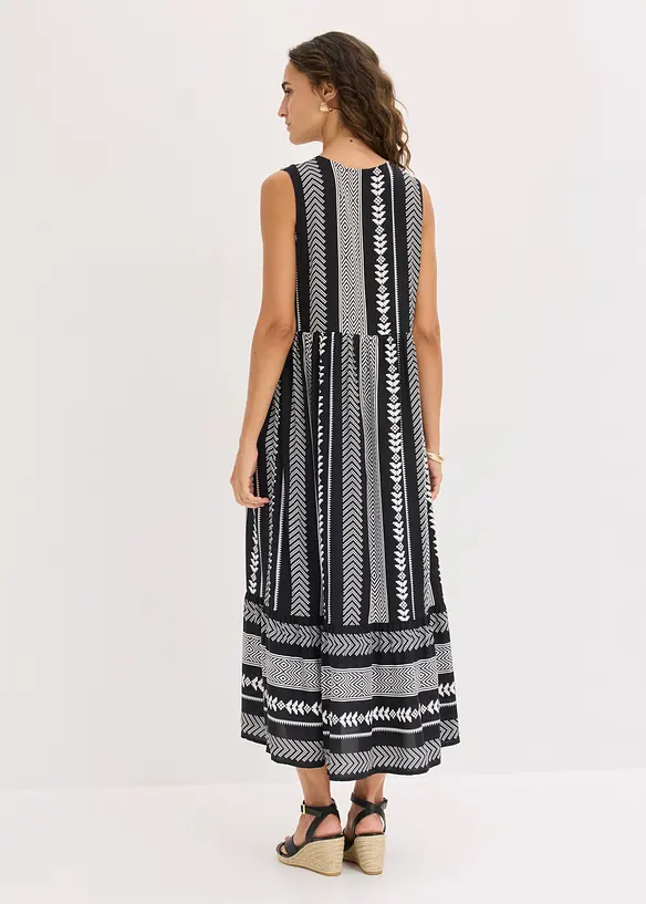 Maxikleid aus fließender Viskose in schwarz von hinten (Totalaufnahme) - bonprix Maxikleid aus fließender Viskose in schwarz von hinten (Totalaufnahme) - bonprix