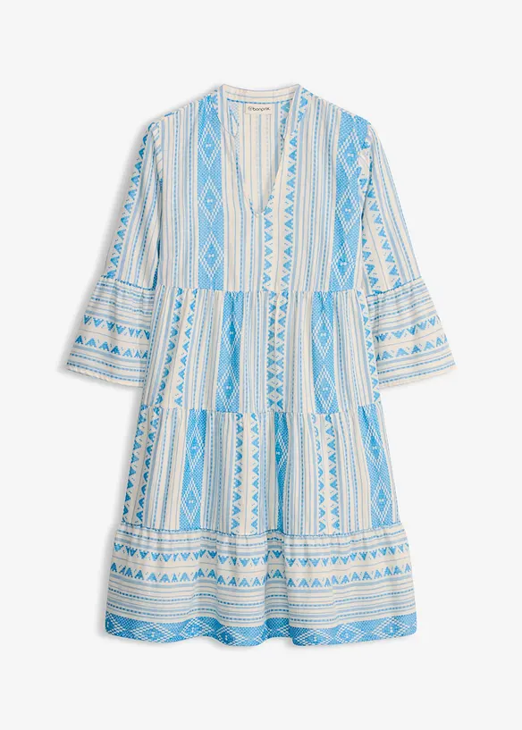 Tunika-Kleid aus Baumwoll-Mix in weiß von vorne - bonprix Tunika-Kleid aus Baumwoll-Mix in weiß von vorne - bonprix