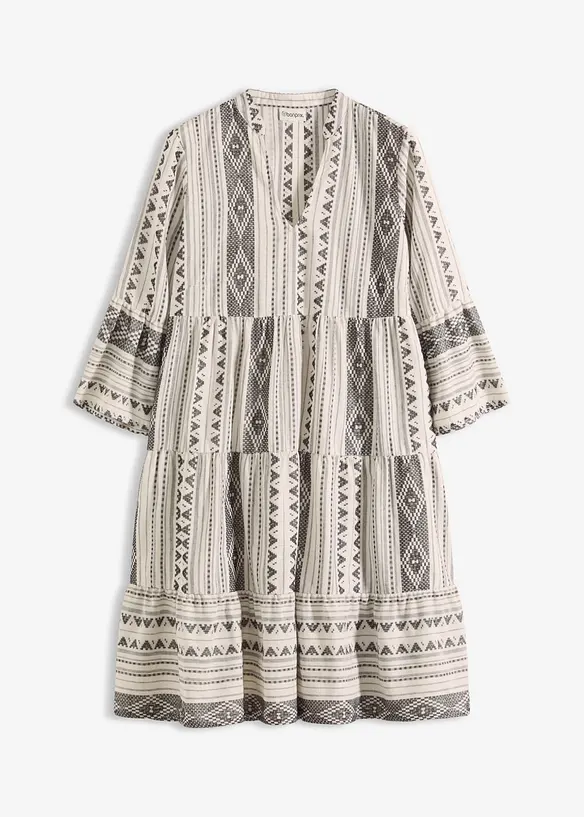 Tunika-Kleid aus Baumwoll-Mix in weiß von vorne - bonprix Tunika-Kleid aus Baumwoll-Mix in weiß von vorne - bonprix
