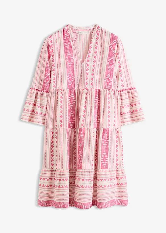 Tunika-Kleid aus Baumwoll-Mix in weiß von vorne - bonprix Tunika-Kleid aus Baumwoll-Mix in weiß von vorne - bonprix