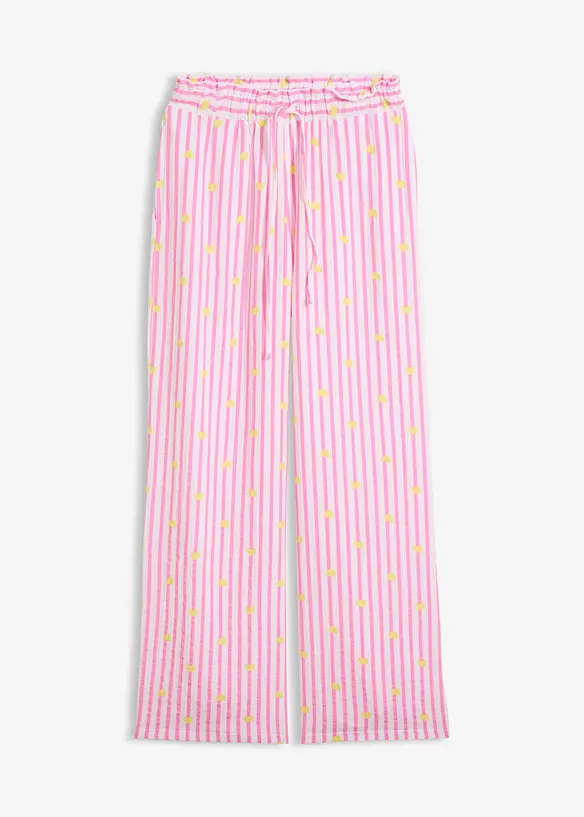 Musselin-Schlupfhose aus reiner Baumwolle in rosa von vorne - bonprix