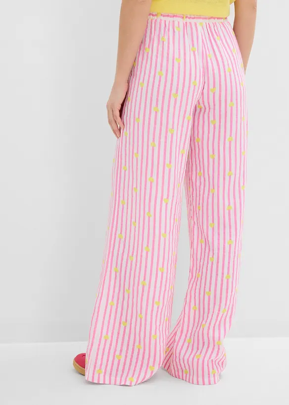 Musselin-Schlupfhose aus reiner Baumwolle in rosa von hinten - bonprix