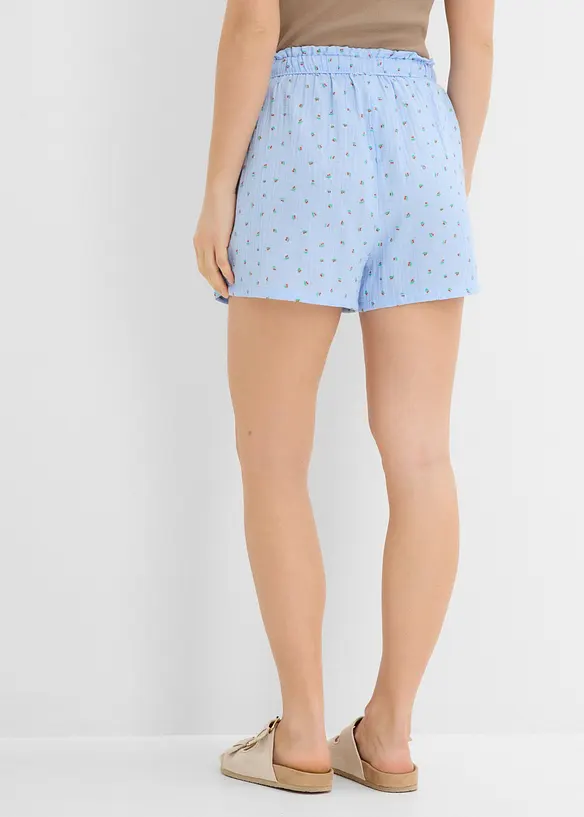 Schlupf-Shorts aus luftigem Musselin in blau von hinten - bonprix Schlupf-Shorts aus luftigem Musselin in blau von hinten - bonprix
