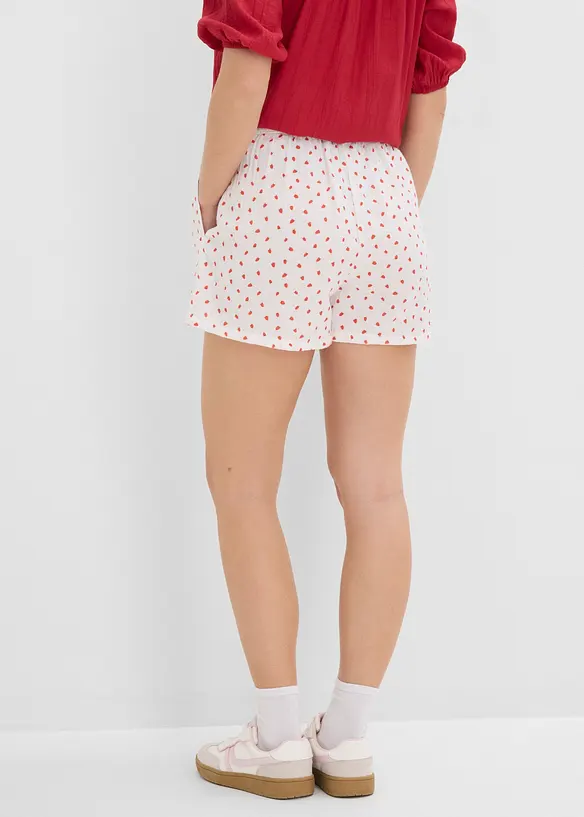 Schlupf-Shorts aus luftigem Musselin in weiß von hinten - bonprix Schlupf-Shorts aus luftigem Musselin in weiß von hinten - bonprix