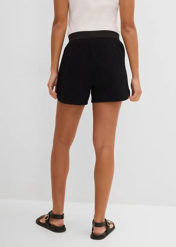 Sweat-Shorts mit abgerundetem Saum in schwarz von hinten - bonprix Sweat-Shorts mit abgerundetem Saum in schwarz von hinten - bonprix