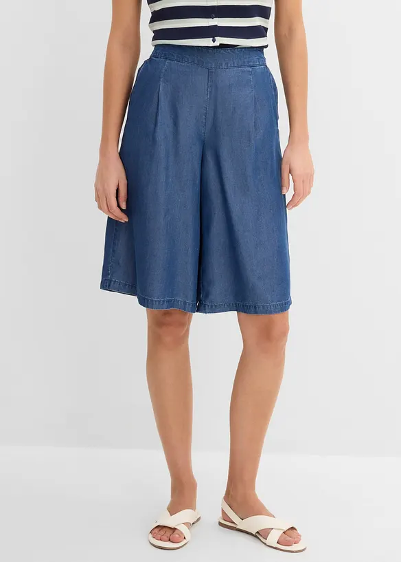 Bermuda aus Lyocell in blau von vorne - bonprix Bermuda aus Lyocell in blau von vorne - bonprix