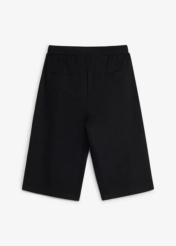Sweat-Bermuda aus reiner Bio Baumwolle in schwarz von hinten - bonprix
