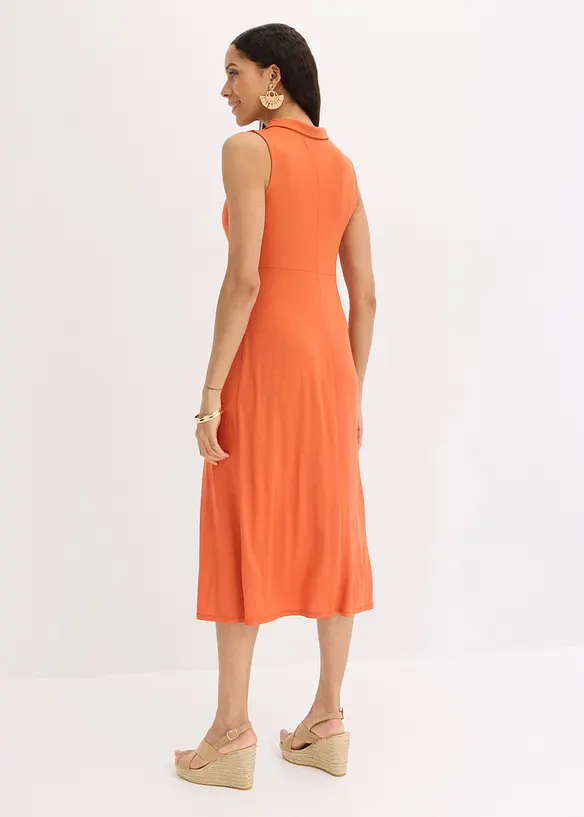 Jersey-Hemdblusenkleid aus fließender Viskose in rot von hinten (Totalaufnahme) - bonprix