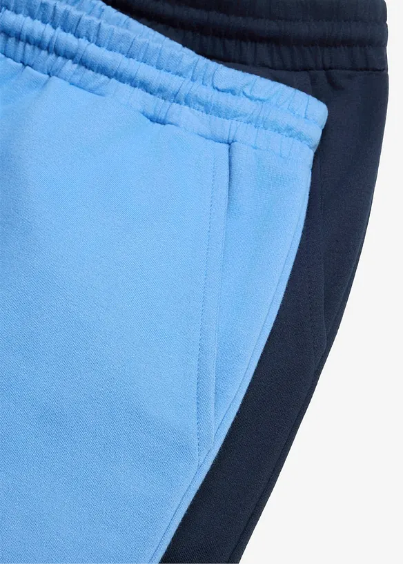 Sweat-Bermuda aus reiner Bio Baumwolle in Loose Fit (2er Pack) in blau - bonprix