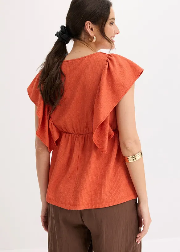 Shirtbluse aus strukturiertem Crêpe in rot von hinten (im Anschnitt) - bonprix Shirtbluse aus strukturiertem Crêpe in rot von hinten (im Anschnitt) - bonprix