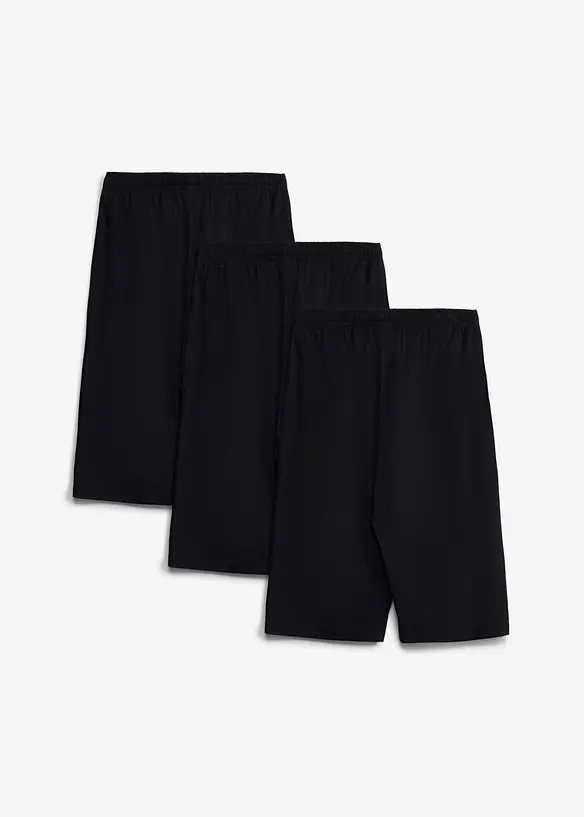 Kniebedeckende Jersey-Bermuda (3er Pack) in schwarz von hinten - bonprix