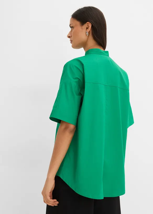 Bluse aus reiner Bio-Baumwolle in grün von hinten (im Anschnitt) - bonprix Bluse aus reiner Bio-Baumwolle in grün von hinten (im Anschnitt) - bonprix