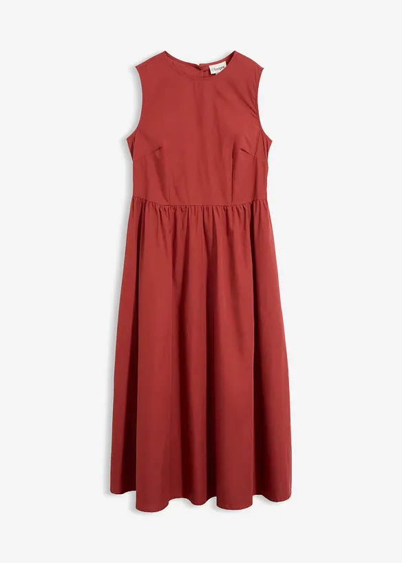Midikleid aus reiner Bio-Baumwolle in rot von vorne - bonprix Midikleid aus reiner Bio-Baumwolle in rot von vorne - bonprix