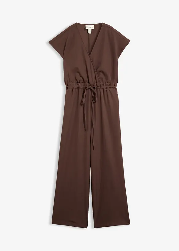 Kurzarm-Jumpsuit in braun von vorne - bonprix Kurzarm-Jumpsuit in braun von vorne - bonprix