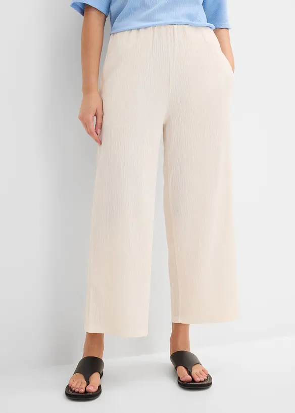 Culotte aus strukturiertem Material in weiß von vorne - bonprix Culotte aus strukturiertem Material in weiß von vorne - bonprix