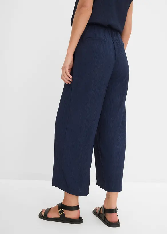 Culotte aus strukturiertem Material in blau von hinten - bonprix Culotte aus strukturiertem Material in blau von hinten - bonprix
