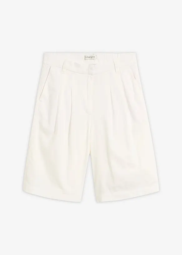 Marlene-Shorts aus Leinen-Viskose-Mix in weiß von vorne - bonprix Marlene-Shorts aus Leinen-Viskose-Mix in weiß von vorne - bonprix