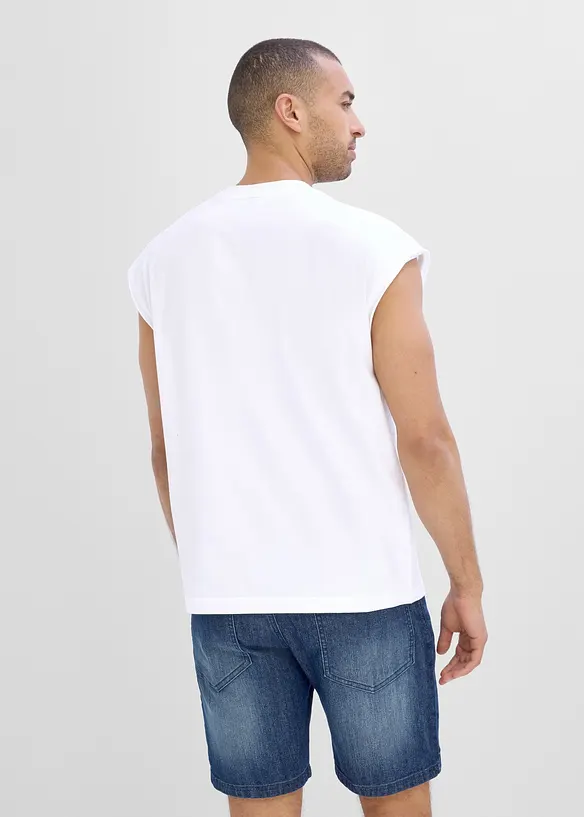 Tanktop aus reiner Bio-Baumwolle, Loose Fit (2er Pack) in blau von hinten (im Anschnitt) - bonprix