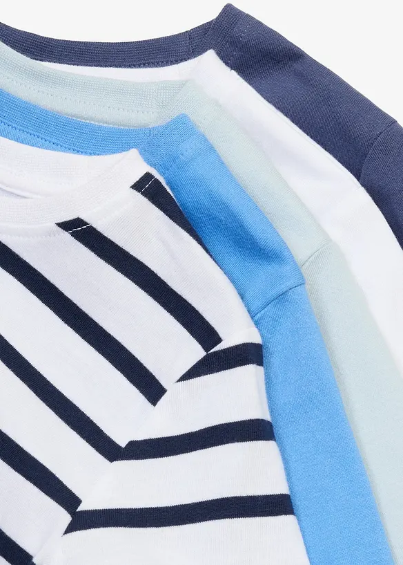 T-Shirt aus reiner Bio Baumwolle (5er Pack) in blau - bonprix