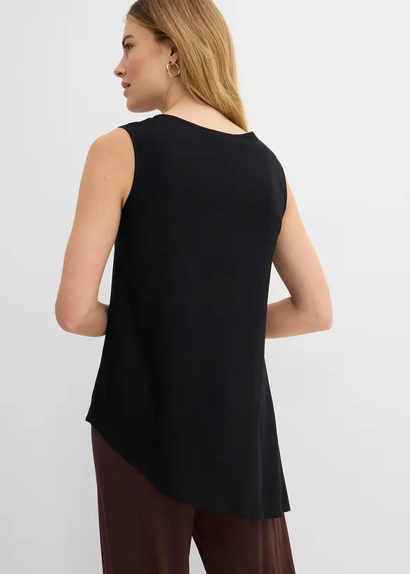 Blusentop aus softem Viskose-Mix in schwarz von hinten (im Anschnitt) - bonprix Blusentop aus softem Viskose-Mix in schwarz von hinten (im Anschnitt) - bonprix