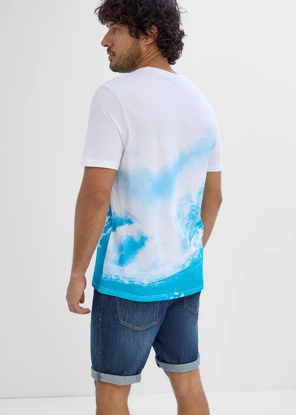 T-Shirt aus reiner Bio-Baumwolle in weiß von hinten (im Anschnitt) - bonprix