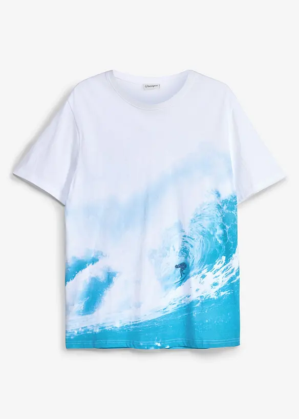 T-Shirt aus reiner Bio-Baumwolle in weiß von vorne - bonprix