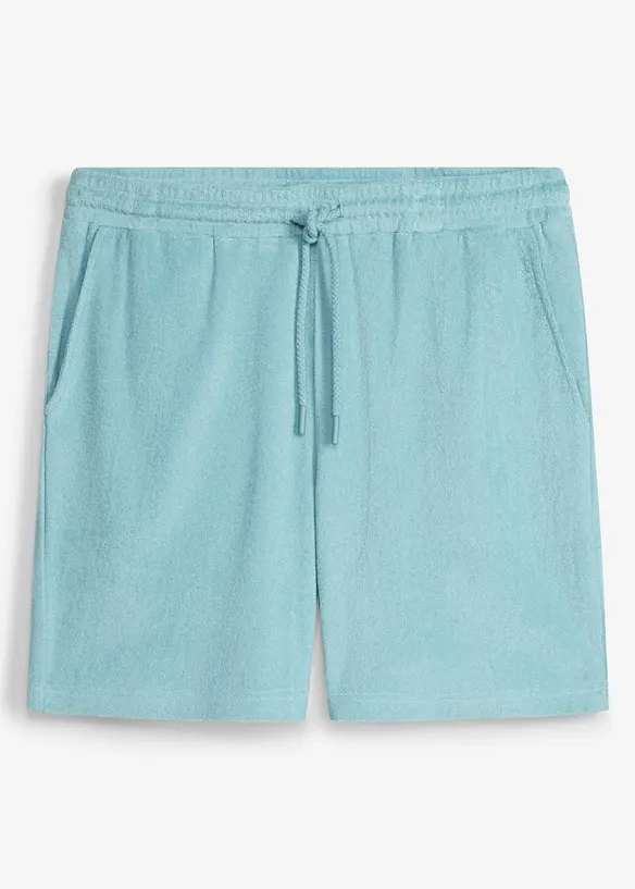 Frottee Shorts mit Komfortbund in grün von vorne - bonprix