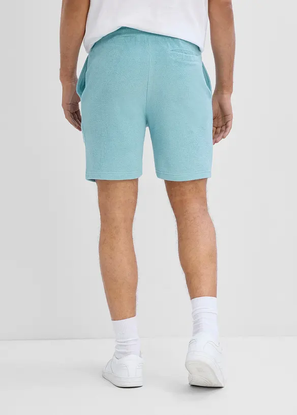 Frottee Shorts mit Komfortbund in grün von hinten - bonprix
