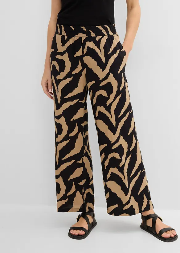 Marlenehose aus softer Viskose in schwarz von vorne - bonprix Marlenehose aus softer Viskose in schwarz von vorne - bonprix