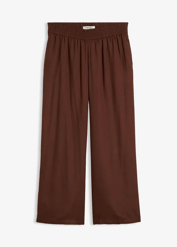 Marlenehose aus softer Viskose in braun von vorne - bonprix Marlenehose aus softer Viskose in braun von vorne - bonprix