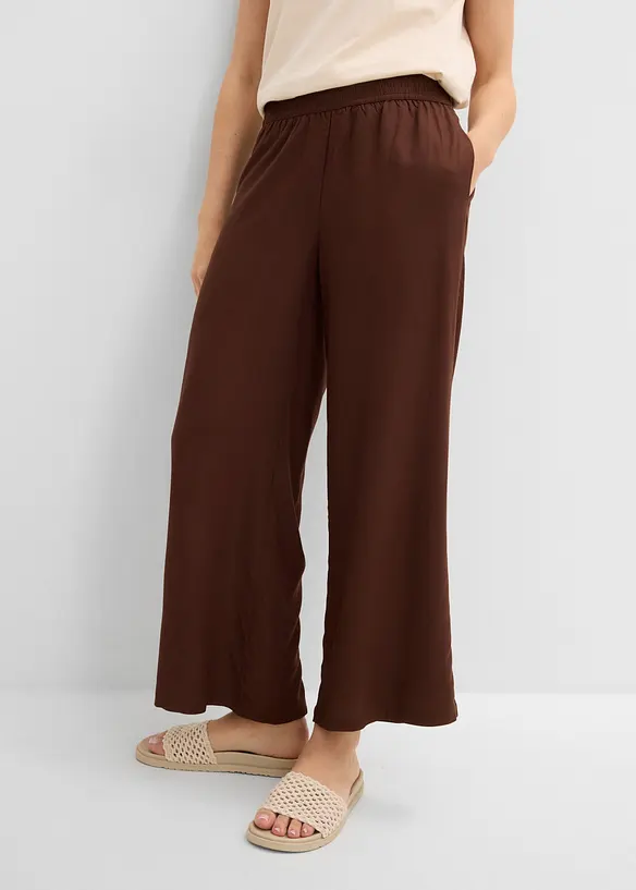 Marlenehose aus softer Viskose in braun von vorne - bonprix Marlenehose aus softer Viskose in braun von vorne - bonprix