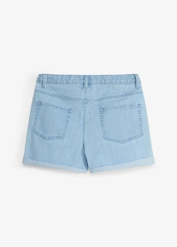 Loose-Fit Jeans-Shorts mit Bio-Baumwolle, Mid Waist in blau von hinten - bonprix