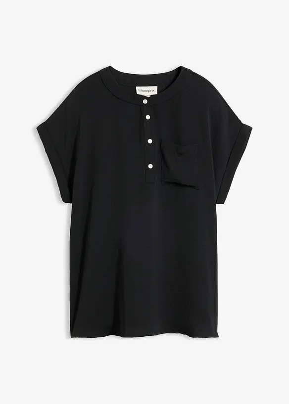 Blusenshirt in schwarz von vorne - bonprix