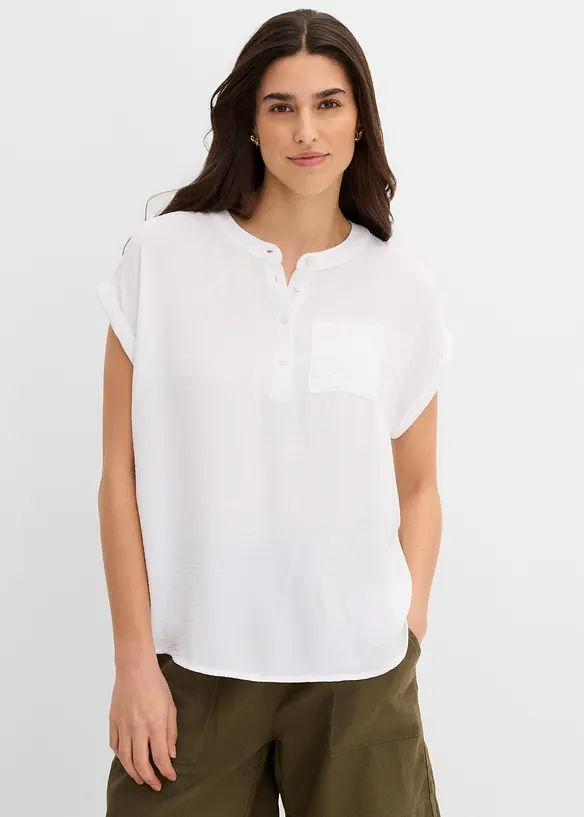 Blusenshirt in weiß von vorne (im Anschnitt) - bonprix