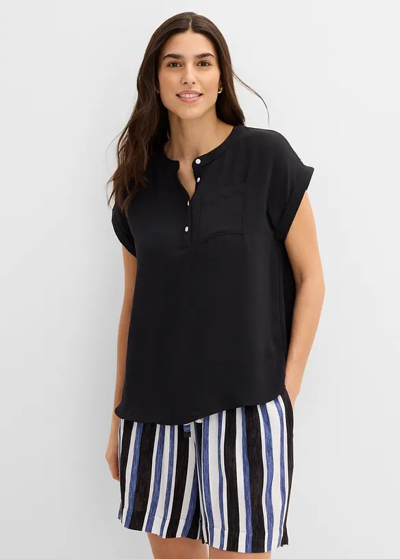 Blusenshirt in schwarz von vorne (im Anschnitt) - bonprix