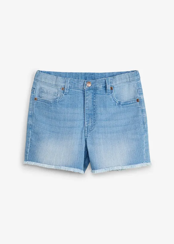 Jeans-Shorts mit Bio-Baumwolle, Mid Waist in blau von vorne - bonprix