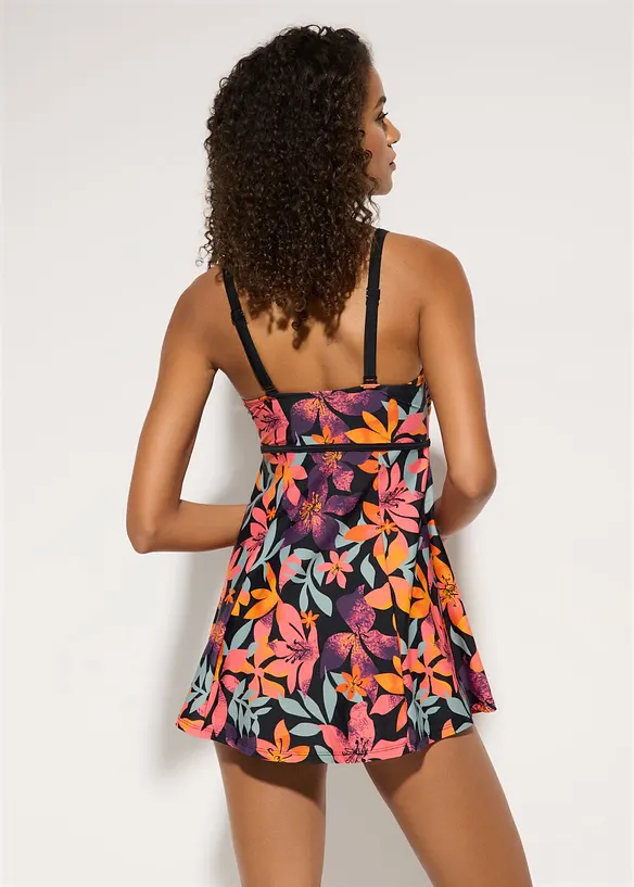 Badekleid schnelltrocknend in schwarz von hinten (Totalaufnahme) - bonprix