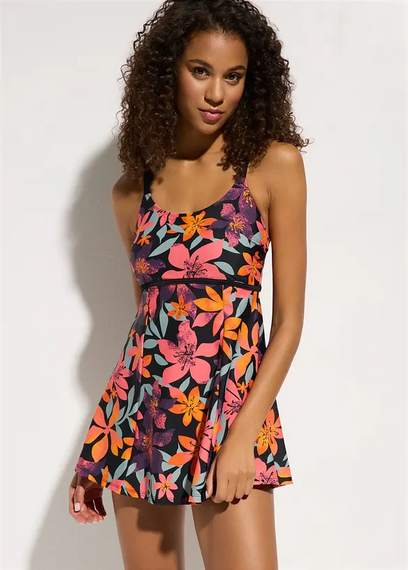 Badekleid schnelltrocknend in schwarz von vorne (Totalaufnahme) - bonprix