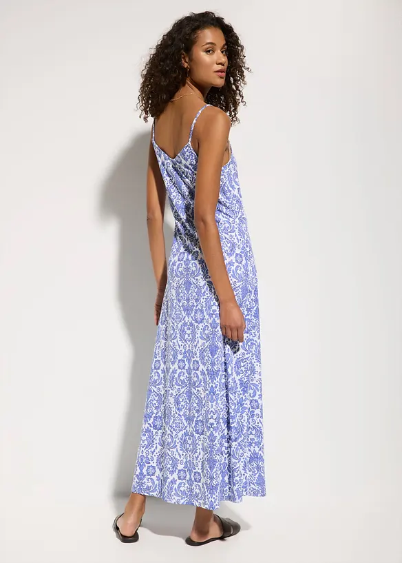 Strandkleid aus fließendem Viskose-Mix in weiß von hinten (Totalaufnahme) - bonprix