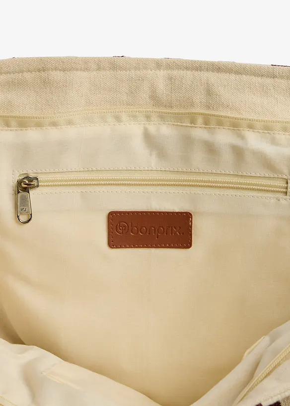 Shopper Canvas in weiß geöffnet - bonprix