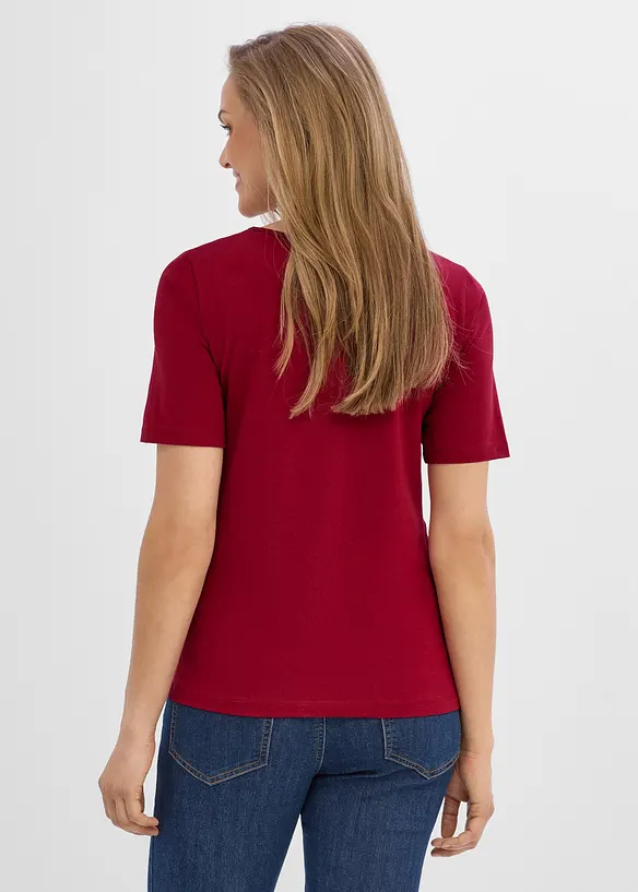 Umstandsshirts mit tiefem Rundhalsausschnitt (2er Pack) in weiß von hinten (im Anschnitt) - bonprix