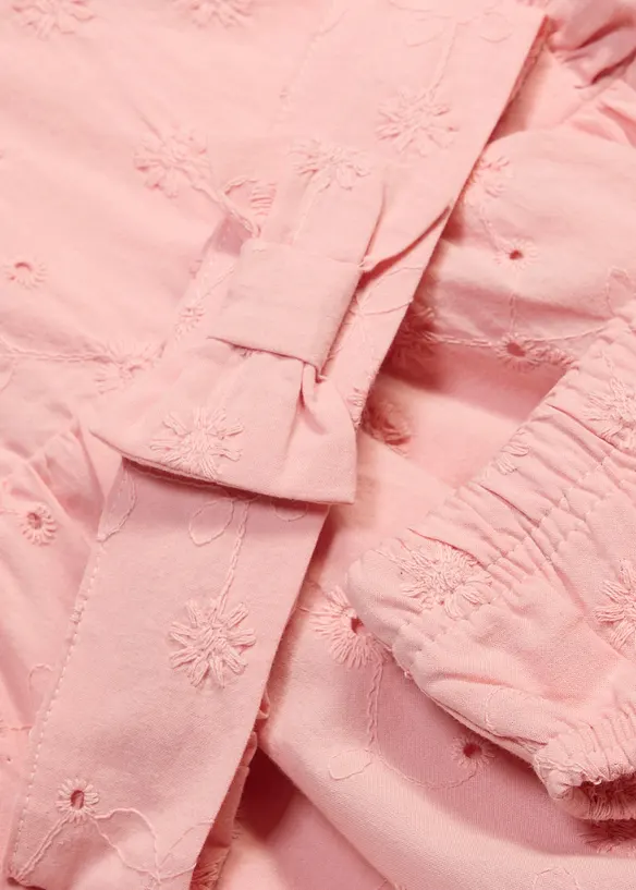 Baby Kleid, Höschen und Stirnband aus reiner Baumwolle (3-tlg.Set) in rosa - bonprix
