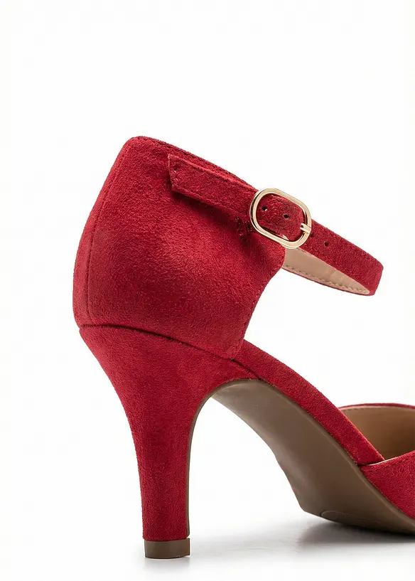 Spangenpumps mit schmalem Absatz in rot - bonprix