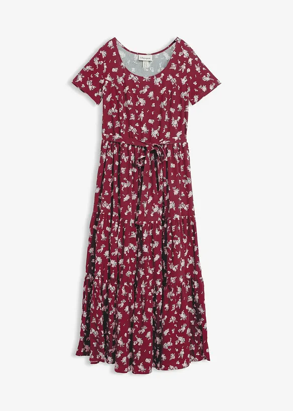 Kleid mit kurzen Ärmeln in rot von vorne - bonprix Kleid mit kurzen Ärmeln in rot von vorne - bonprix