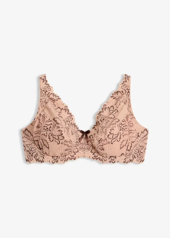 Minimizer-BH mit zarter Spitze in beige von vorne - bonprix