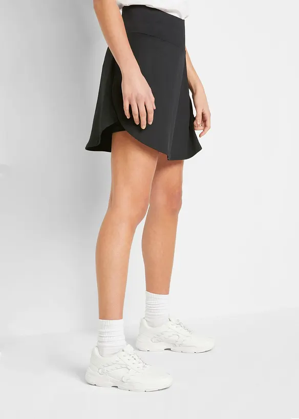 Sport-Rock mit integrierter Radlerhose, schnelltrocknend in schwarz von vorne - bonprix Sport-Rock mit integrierter Radlerhose, schnelltrocknend in schwarz von vorne - bonprix