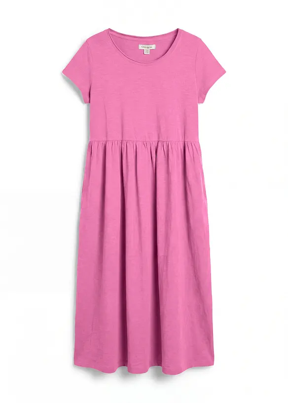 Shirtkleid aus Bio-Baumwolle in pink von vorne - bonprix
